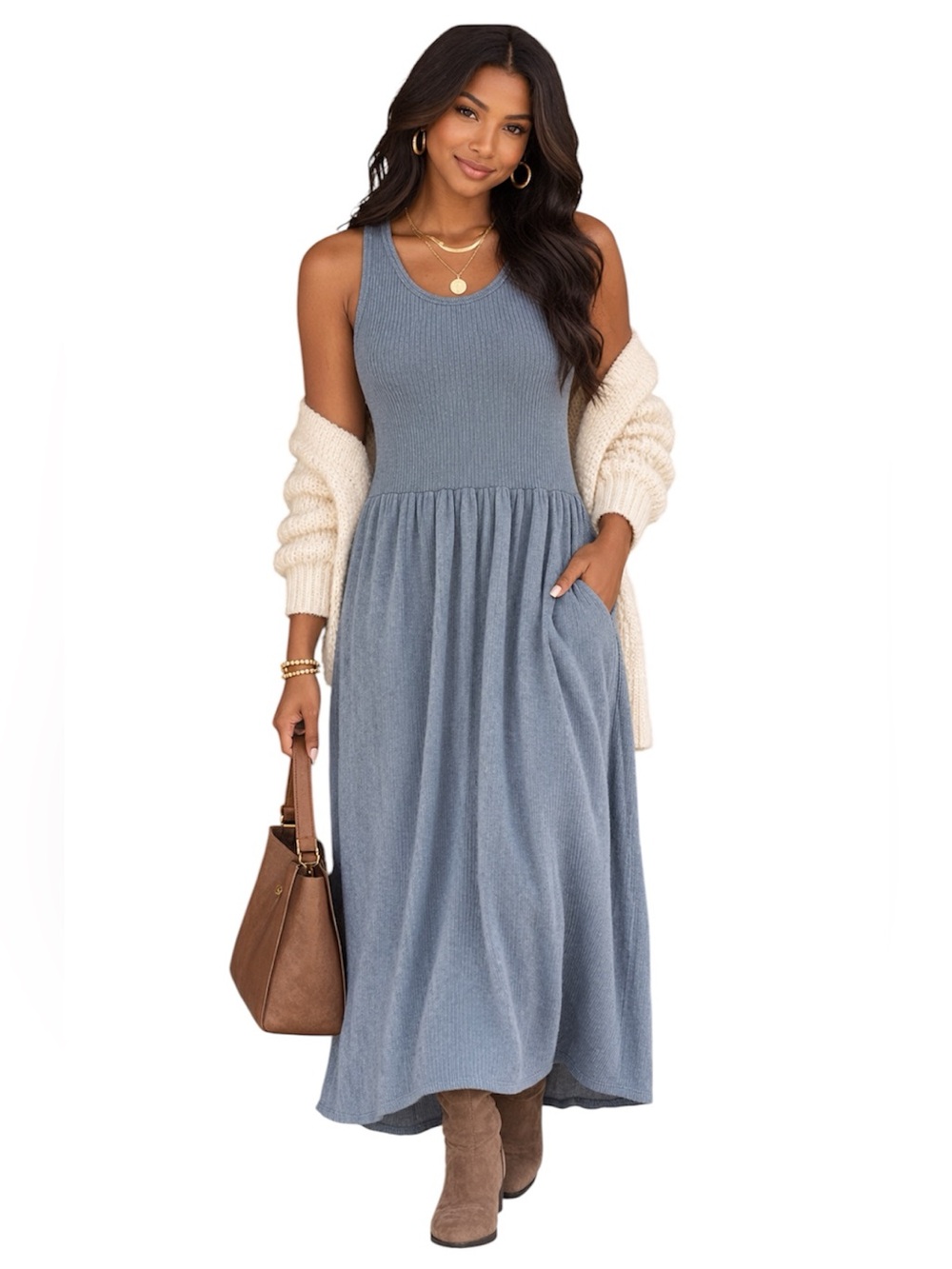 Universal Thread Womens Blue Tank Soft Maxi Dress Size: XS